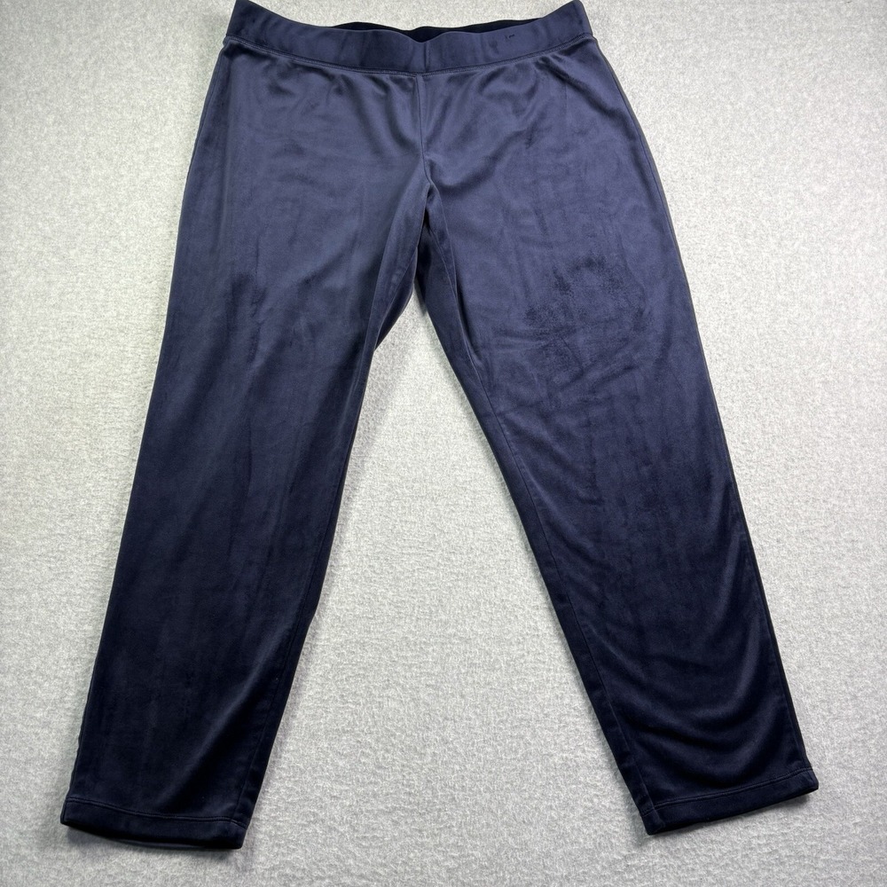Lilly Pulitzer Velour Track Pants Women's XL Loungewear Navy Blue Velvet Soft
